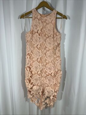 Keepsake Revolve Exclusive Blush Lace Dress Size M Floral Lace Cocktail Party
